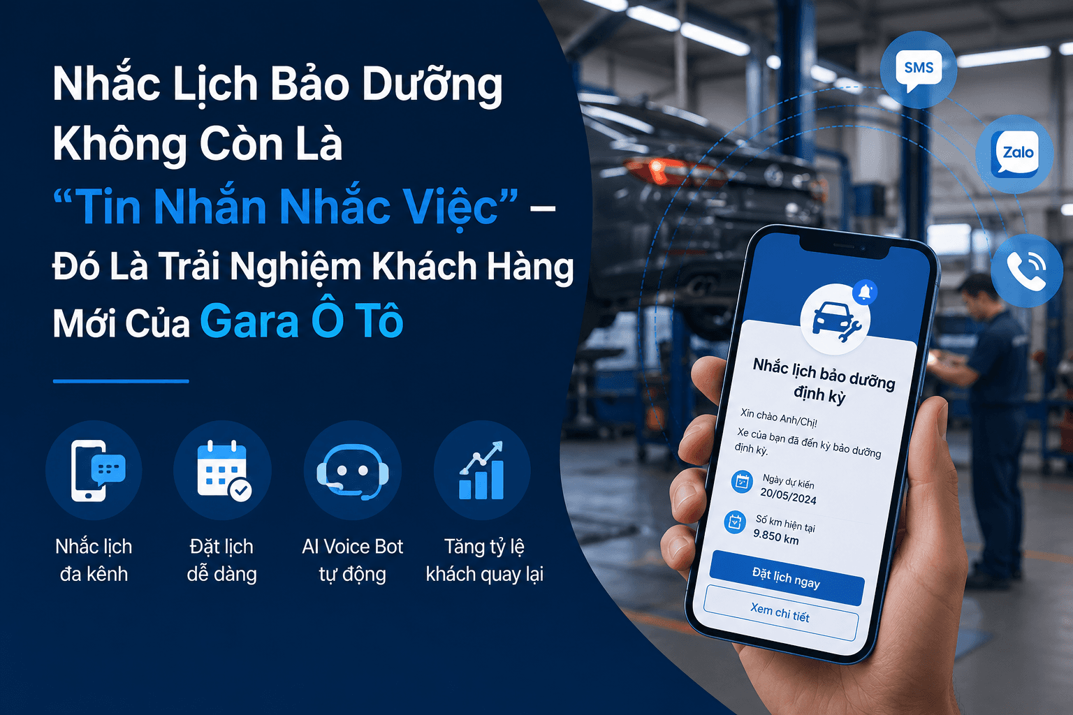 Nhắc Lịch Bảo Dưỡng Không Còn Là “Tin Nhắn Nhắc Việc” – Đó Là Trải Nghiệm Khách Hàng Mới Của Gara Ô Tô
