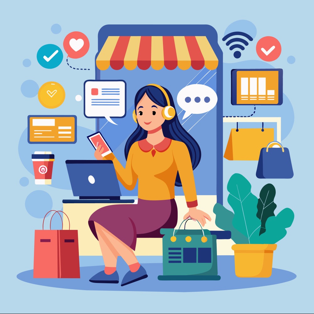 Omnichannel Marketing Multi Channel For Customer Vector 51557739